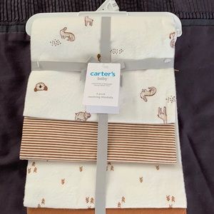Brand new with tags. 4 pack receiving blankets brown and white